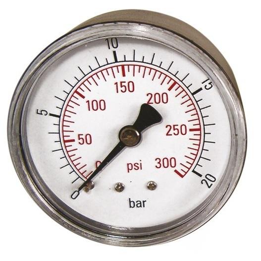 Manometer 1/4 ″ priemer 63 mm 0-20 Bar