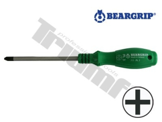 skrutkovač krížový séria 711-PH2x120 mm zelený+čierny oring, Beargrip xxx TRIUMF